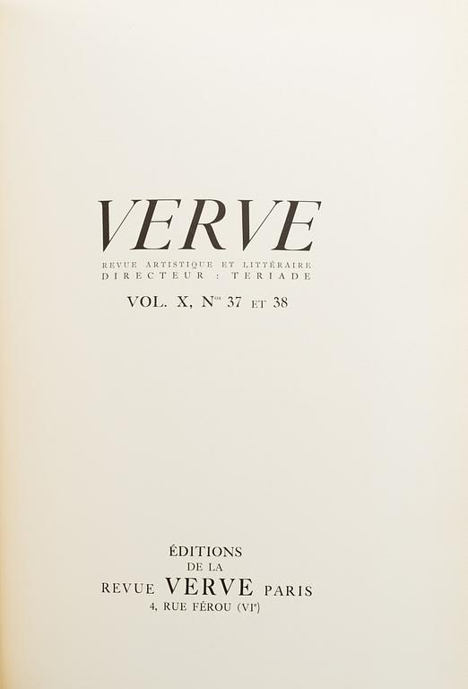 MARC CHAGALL, bok, "Dessins pour la bible", Verve vol X, no 37-38. Paris 1960.