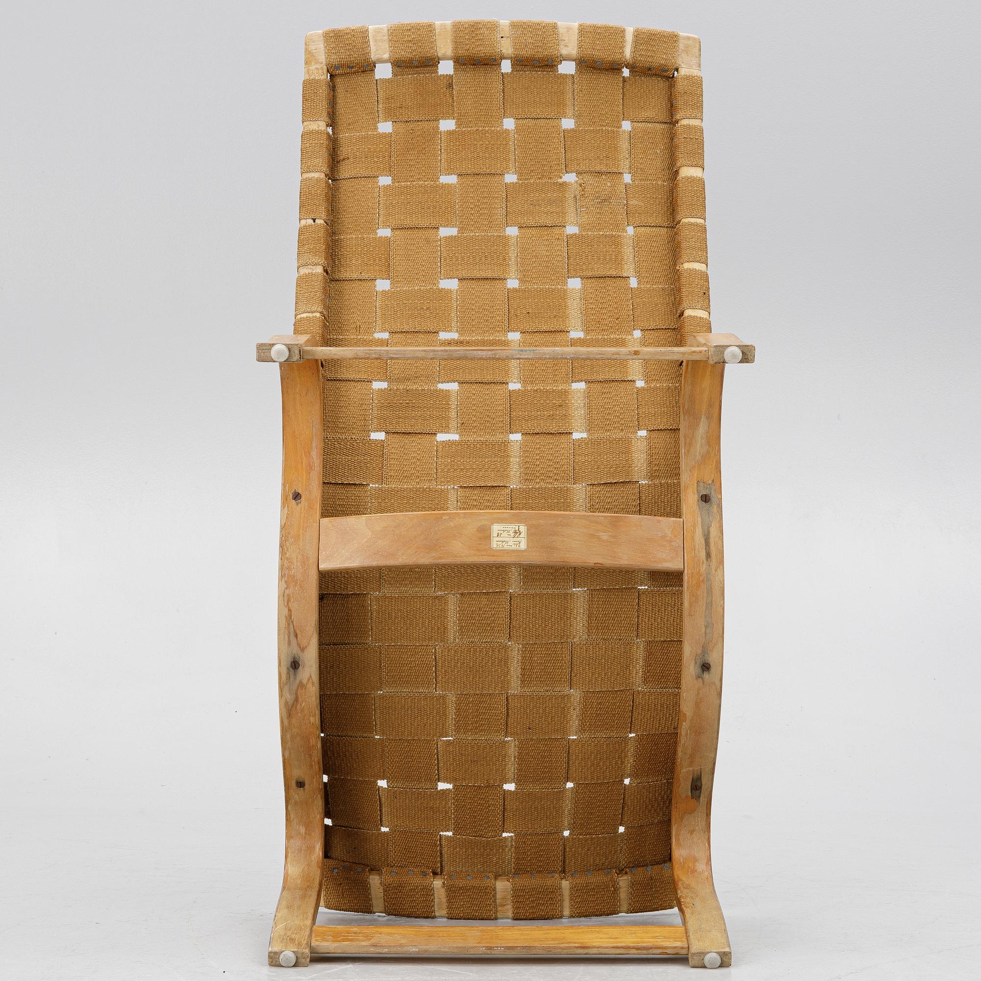 Bruno Mathsson, fåtölj, "Vilstol mod. 36", Firma Karl Mathsson, Värnamo, 1938.