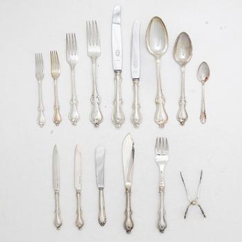 Casket with a cutlery service, approximately 218 pieces, silver, model "Adlerstråhle", GAB, 1917.