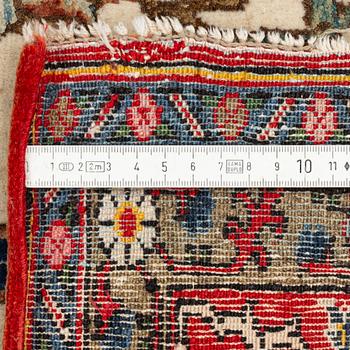 A part silk rug, probably Gohm, c. 215 x 140 cm.