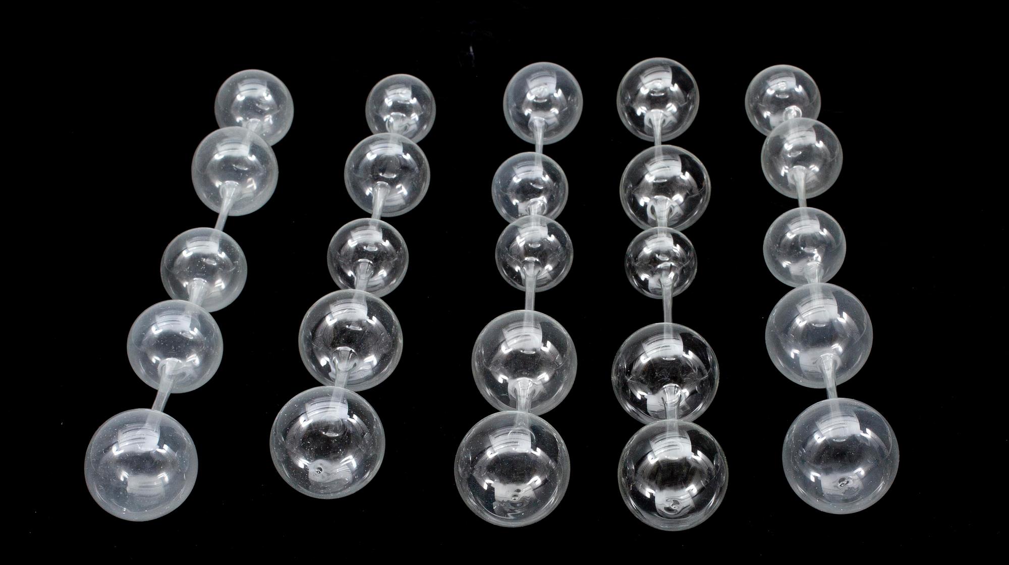 DEKORELEMENT, 5 delar, glas "Morning in Athens", Kaj Franck, Nuutajärvi Notsjö 1960-luku.