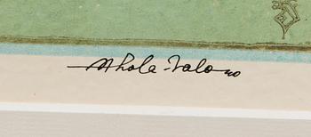 ALEKSANTERI AHOLA-VALO, linoleum cut in colours, signed and dated -40.