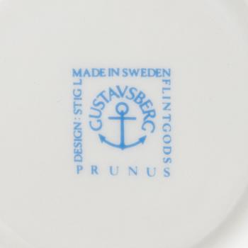 Stig Lindberg, 16 pieces of a "Prunus" bonechina service, Gustavsberg, Sweden.