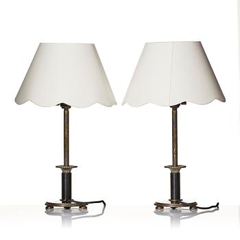 Erik Tidstrand, a pair of table lamps model "28481", Nordiska Kompaniet, 1930s.