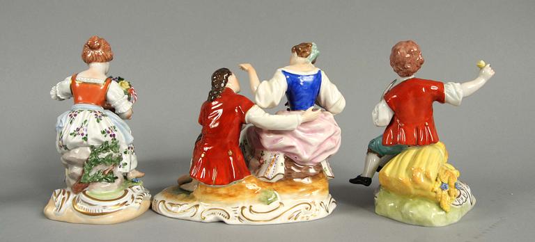 FIGURINER, 5+1 st. Porslin, Dresden mm.