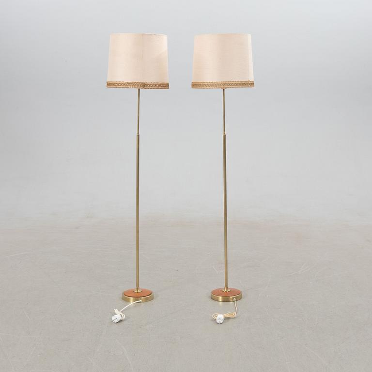 Floor lamps, a pair, mid-20th century.