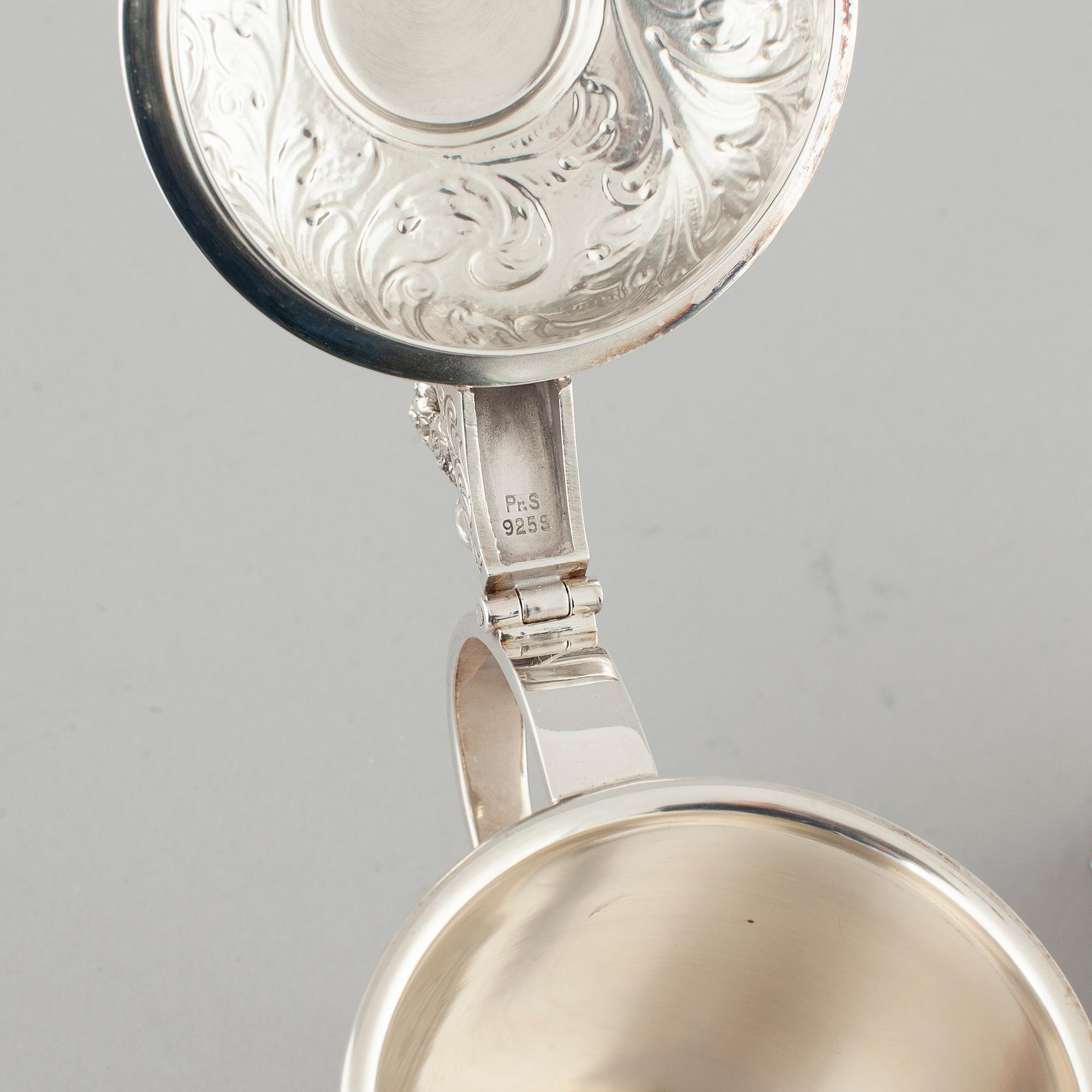 A silver jug and vase by Preben Salomonsen, Denmark from the second half of the 20th century.