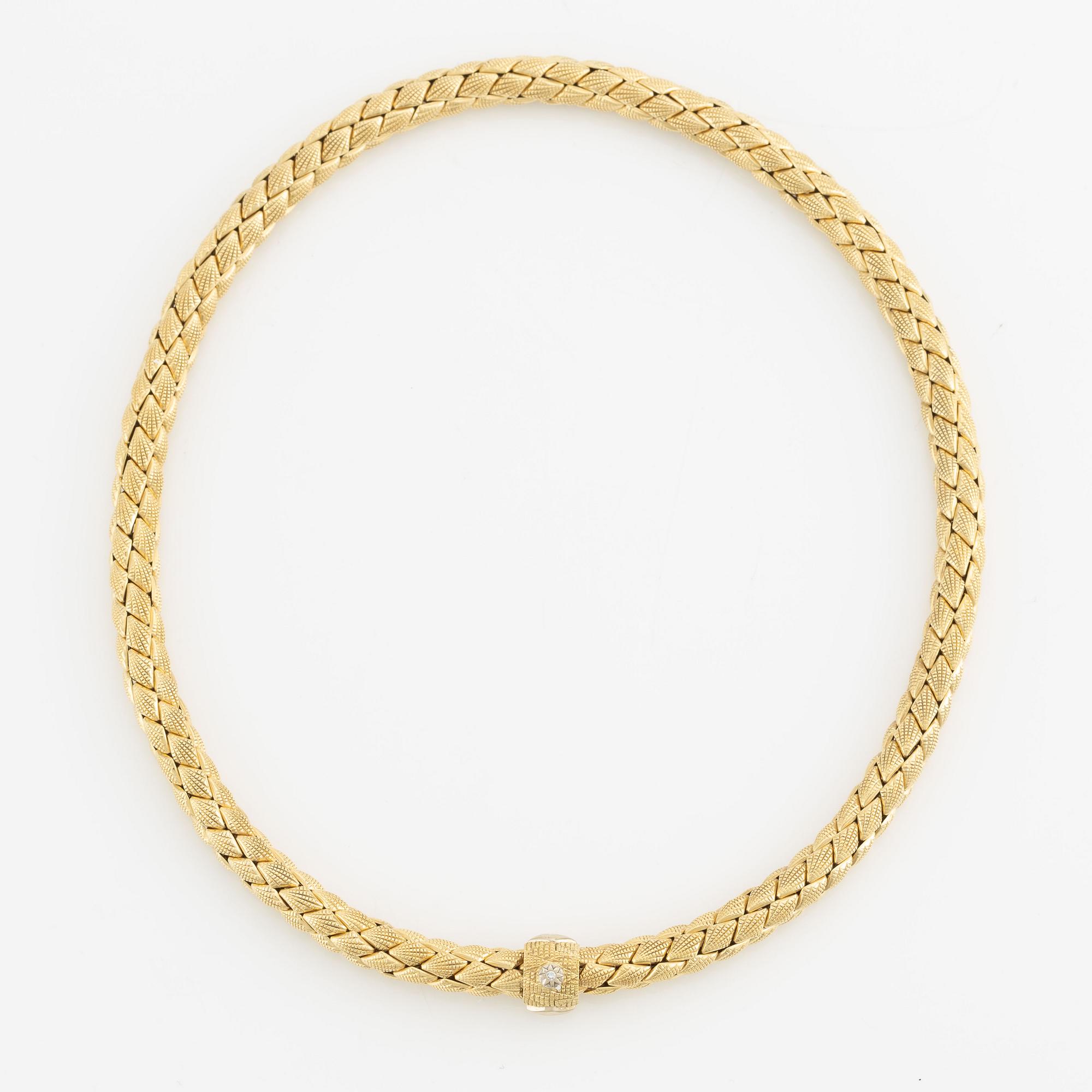 Necklace 18K gold and white gold "Stretch", Chimento.