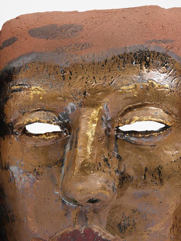 Hertha Hillfon, a partially glazed earthenware relief, own studio, Stockholm.