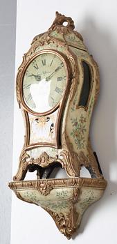 A wall bracket clock, Rococo-style, 20th ct.