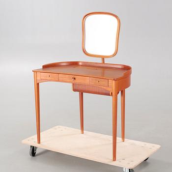 a table with mirror "Birgitta" veneered with teak designed by Carl Malmsten for Bodafors Möbelfabrik,