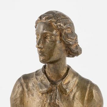 Carl Eldh, skulptur, signerad, gjutarstämpel. Brons, höjd 49 cm.