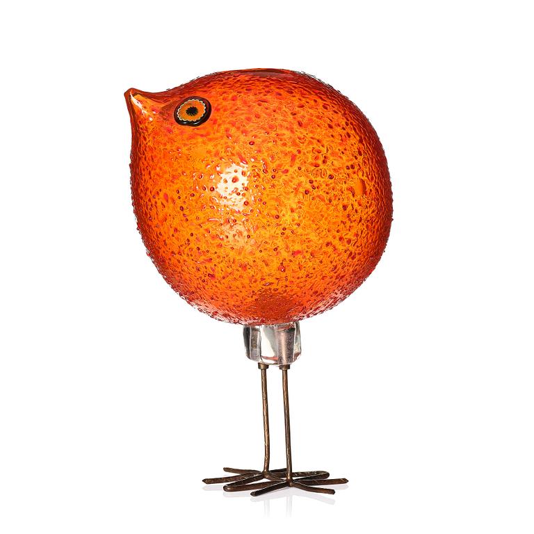 Alessandro Pianon, "Pulcino", skulptur, fågel, Vistosi, Murano, Italien 1960-tal.