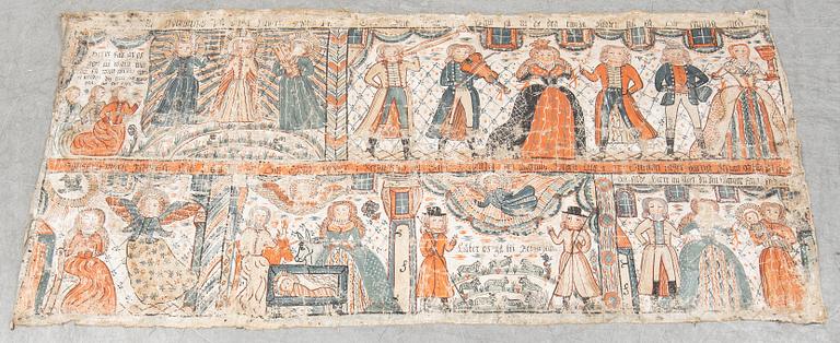 A south swedish folk art painting, early 19th Century.