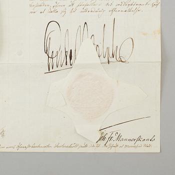 A ROYAL AUTOGRAPHS, 2 p, Gustav IV Adolf (1778-1837).