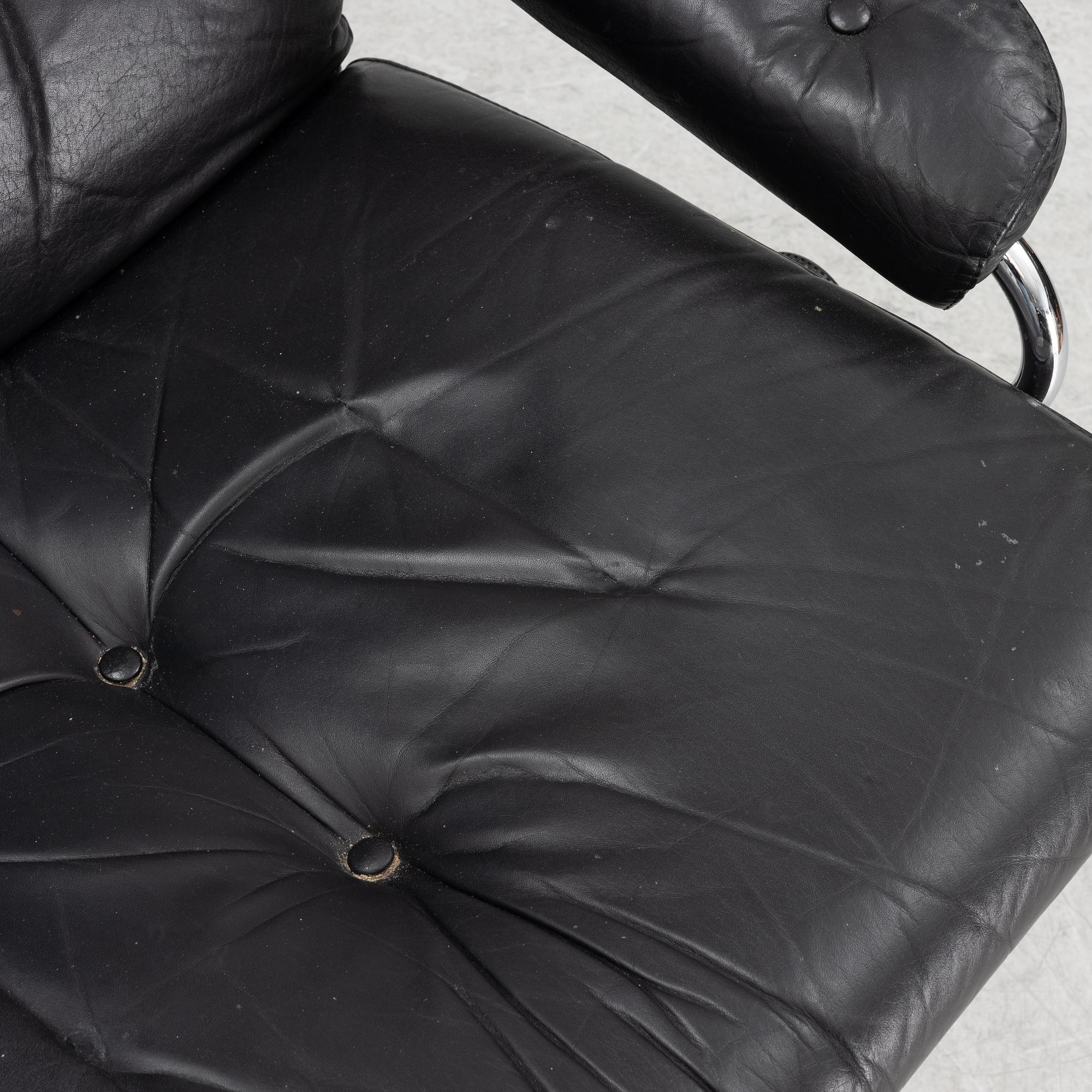 Fåtölj med fotpall, "Stressless", Ekornes, Norge, 1900-talets andra hälft.