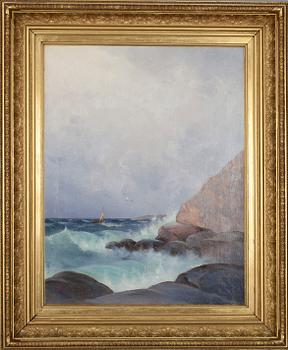 626. Ludvig Richarde, OTTO LUDVIG RICHARDE, WAVES ON THE SHORE.