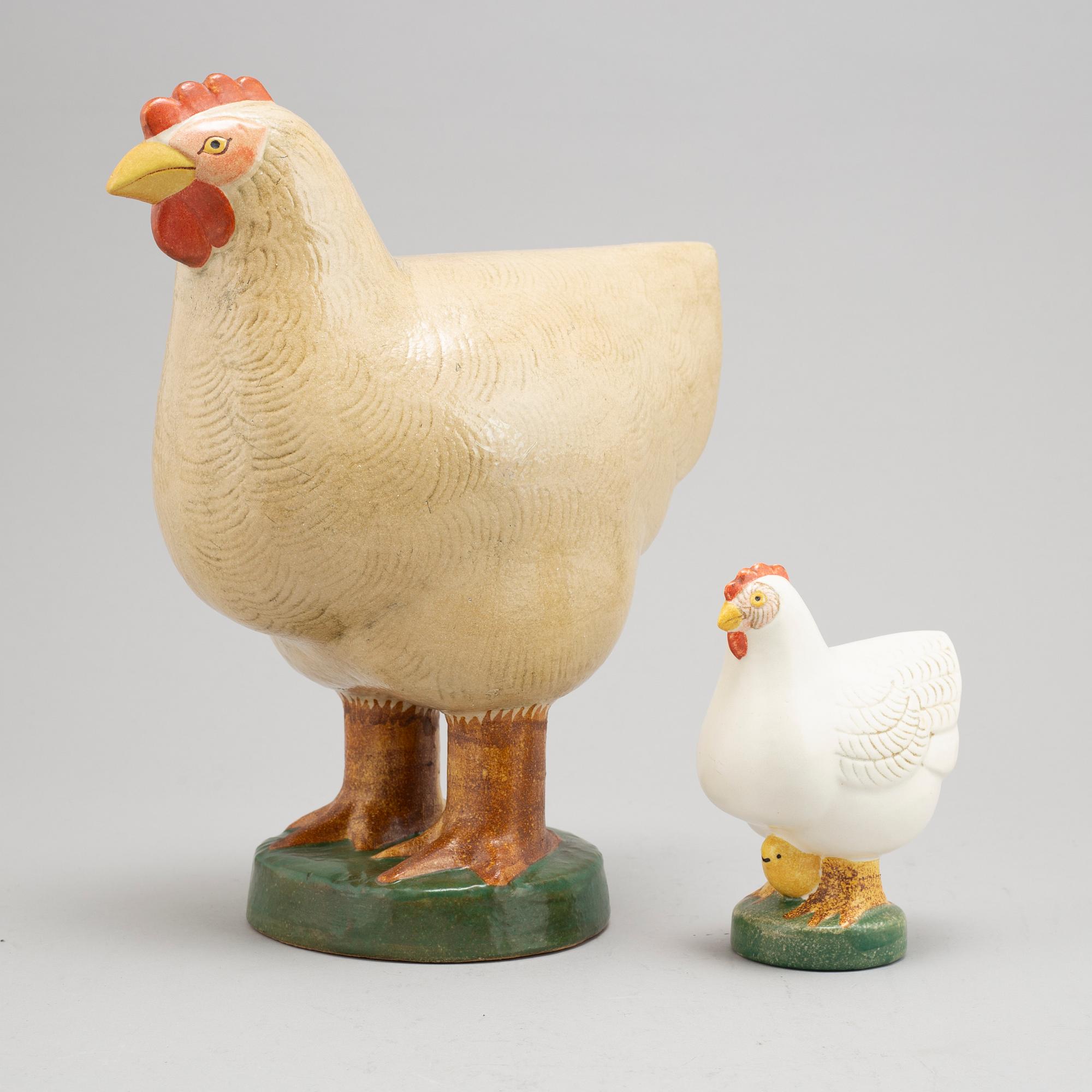 Lisa Larson, two stoneware figurines, K-studion, Gustavsberg.