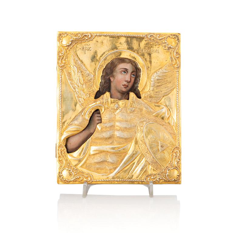 A Russian icon of the Archangel Michael, Arkhangelsk 1857.