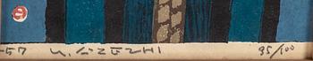 UMETARO AZECHI, färgträsnitt, signerat, daterat -57 och numrerat 35/100.
