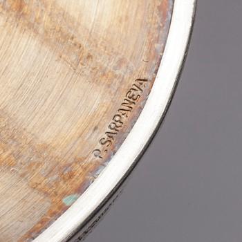 LJUSSTAKAR, ett par, silver, Pentti Sarpaneva, Turun Hopea, Åbo 1978-1979.