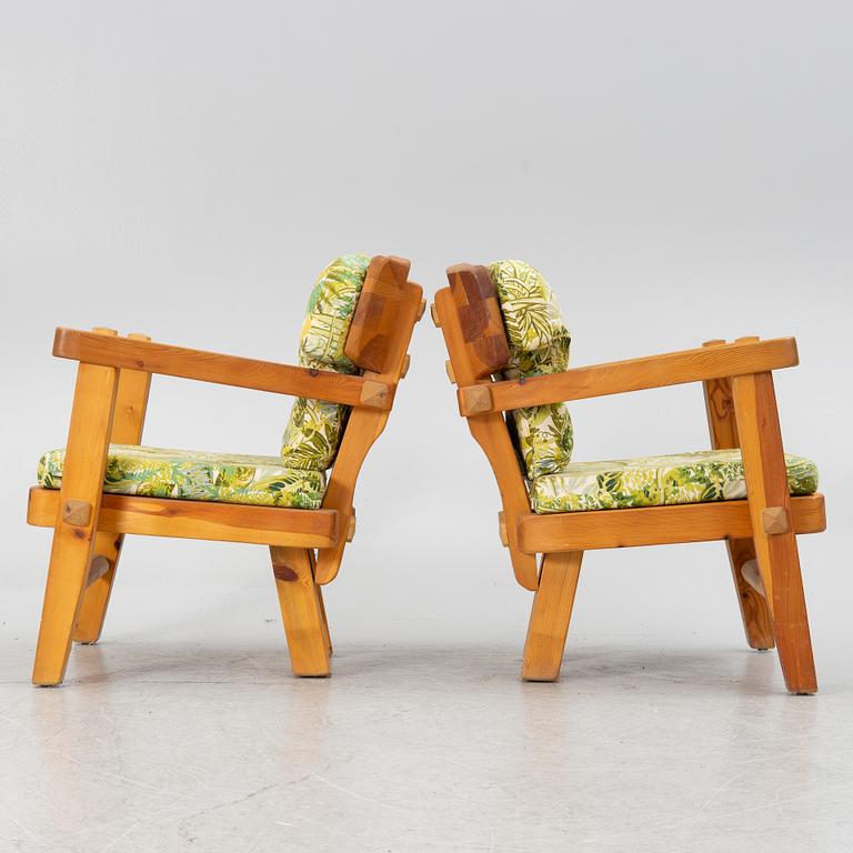 Stig Sandqvist, armchairs, a pair, Vemdalia/Sandqvists. Second half of the 20th century.