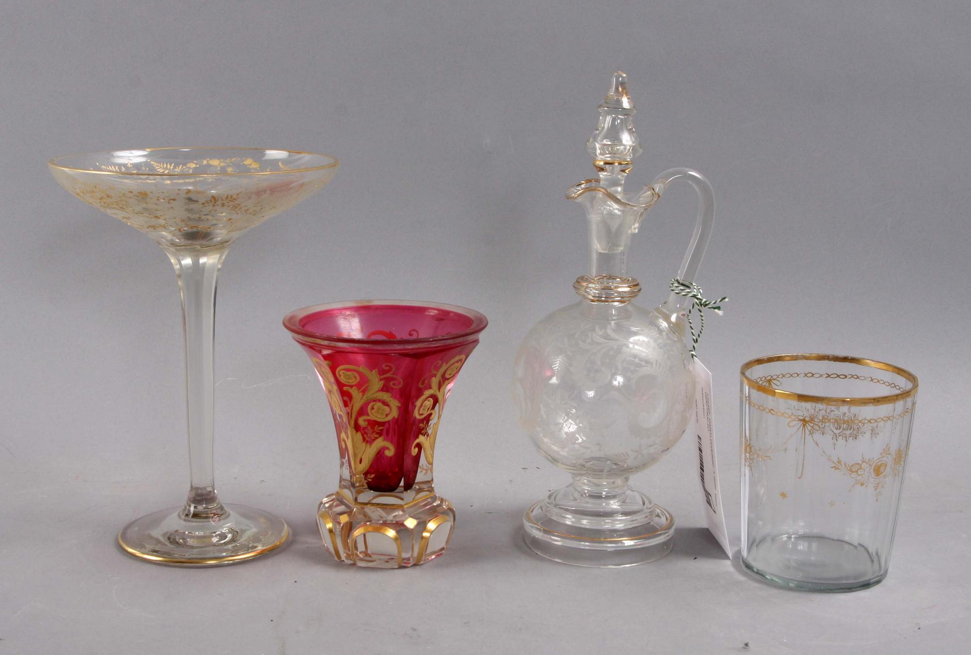 PARTI DIVERSE, 4 delar. Glas, 1800/1900-tal.