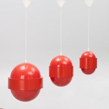 Uno & Östen Kristiansson, three ceiling lamps, 'Globo ring', Luxus, Vittsjö.