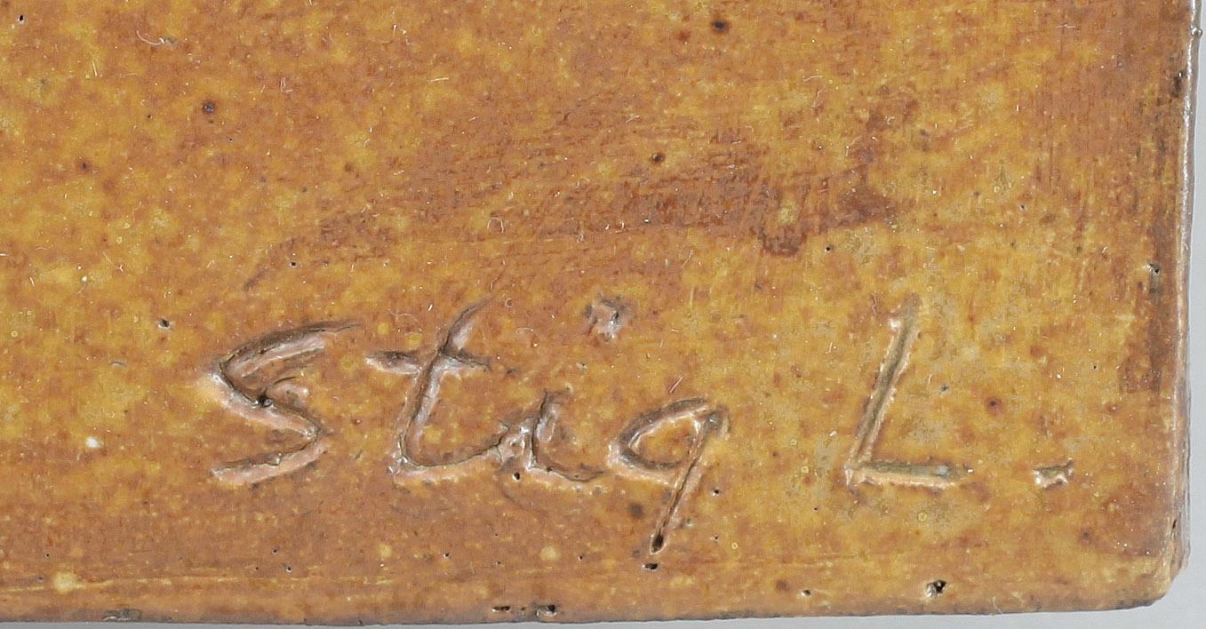 VÄGGPLAKETT, stengods, Stig Lindberg, Gustavsberg, 1900-talets.