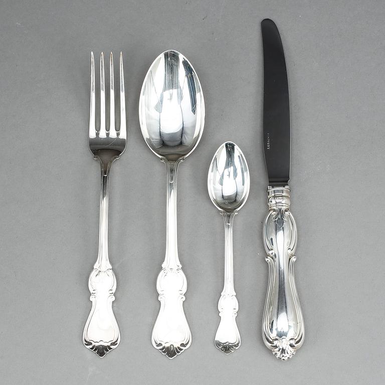 BESTICKSERVIS, 48 delar, "Olga", silver, GAB, Stockholm, bla 1979. Vikt ca 1183g.