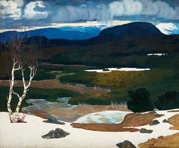 Helmer Osslund, Spring in a Northern landscape.