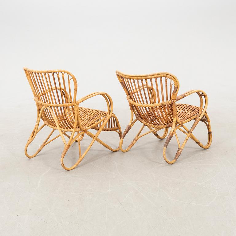 Basket chairs, two pieces, mid/second half of the 20th century.