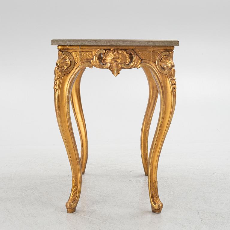 A Swedish rococo-style giltwood table, Stockholm, 19th century.