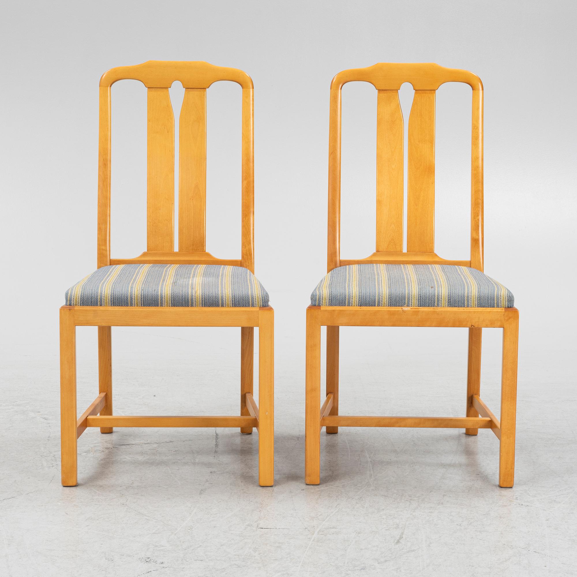Carl Malmsten, six "Ambassadör" chairs, Sweden.