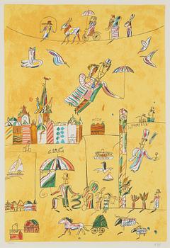Madeleine Pyk, a colour lithograph, signed and numbered 187/380.