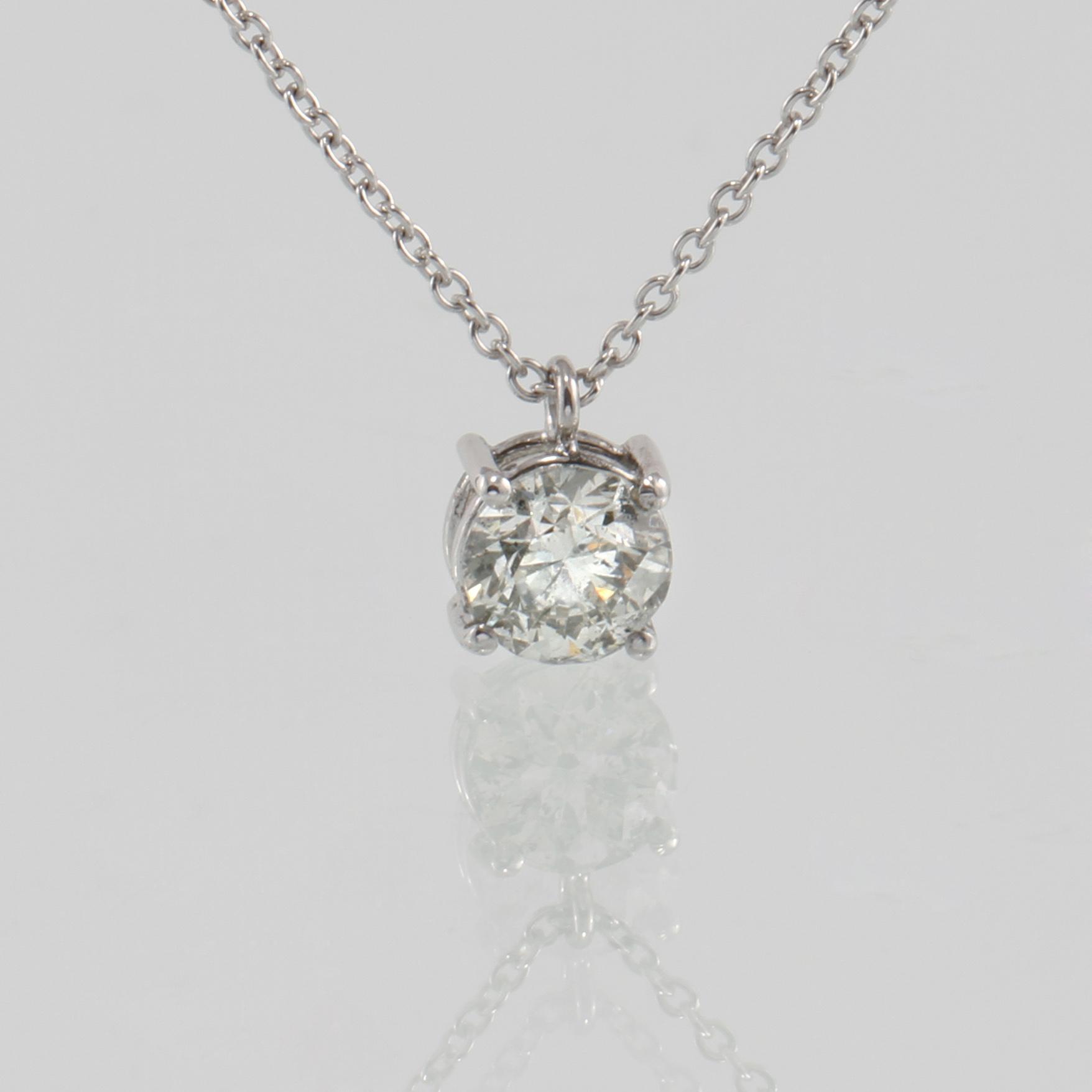HÄNGE, 18k vitguld med briljantslipad diamant, 1.02 ct, Arezzo, Italien. Vikt 3 g.