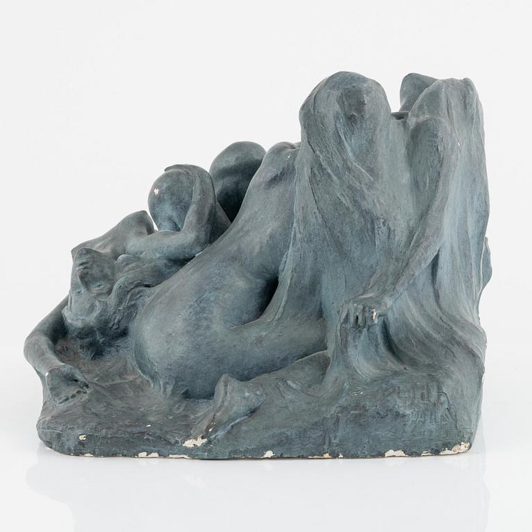Carl Eldh, sculpture, patinated plaster.