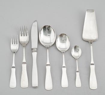 BESTICK, silver, 73 delar, "Uppsala", svenska stämplar, total vikt ca 2907 g.