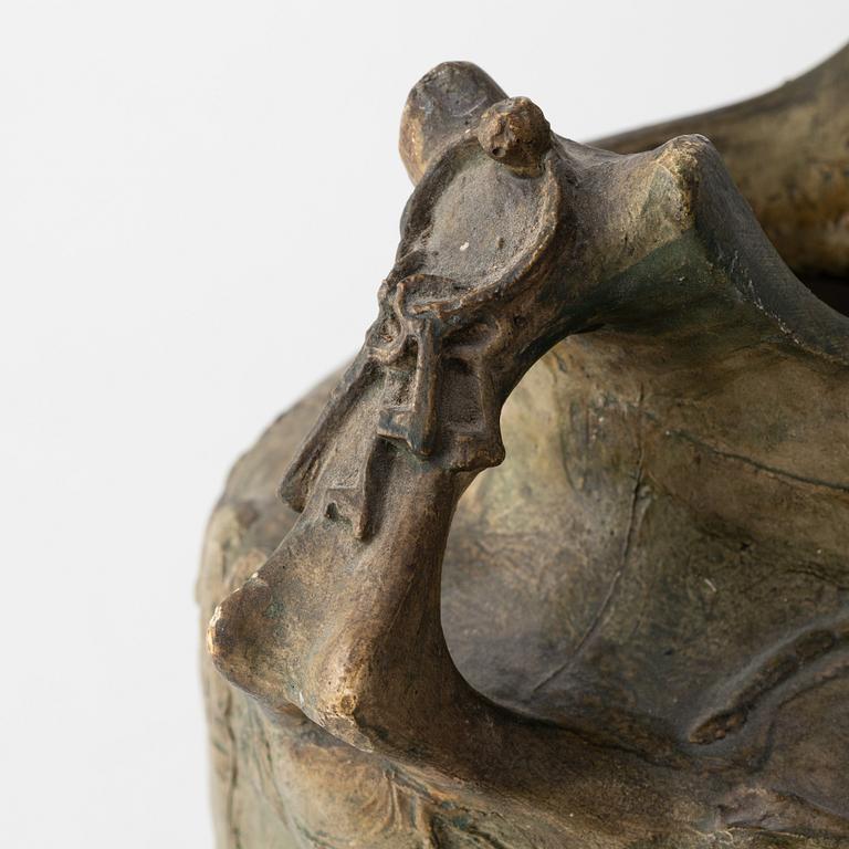 Agnes de Frumerie, an Art Nouveau plaster vase, Paris, signed and dated -94.