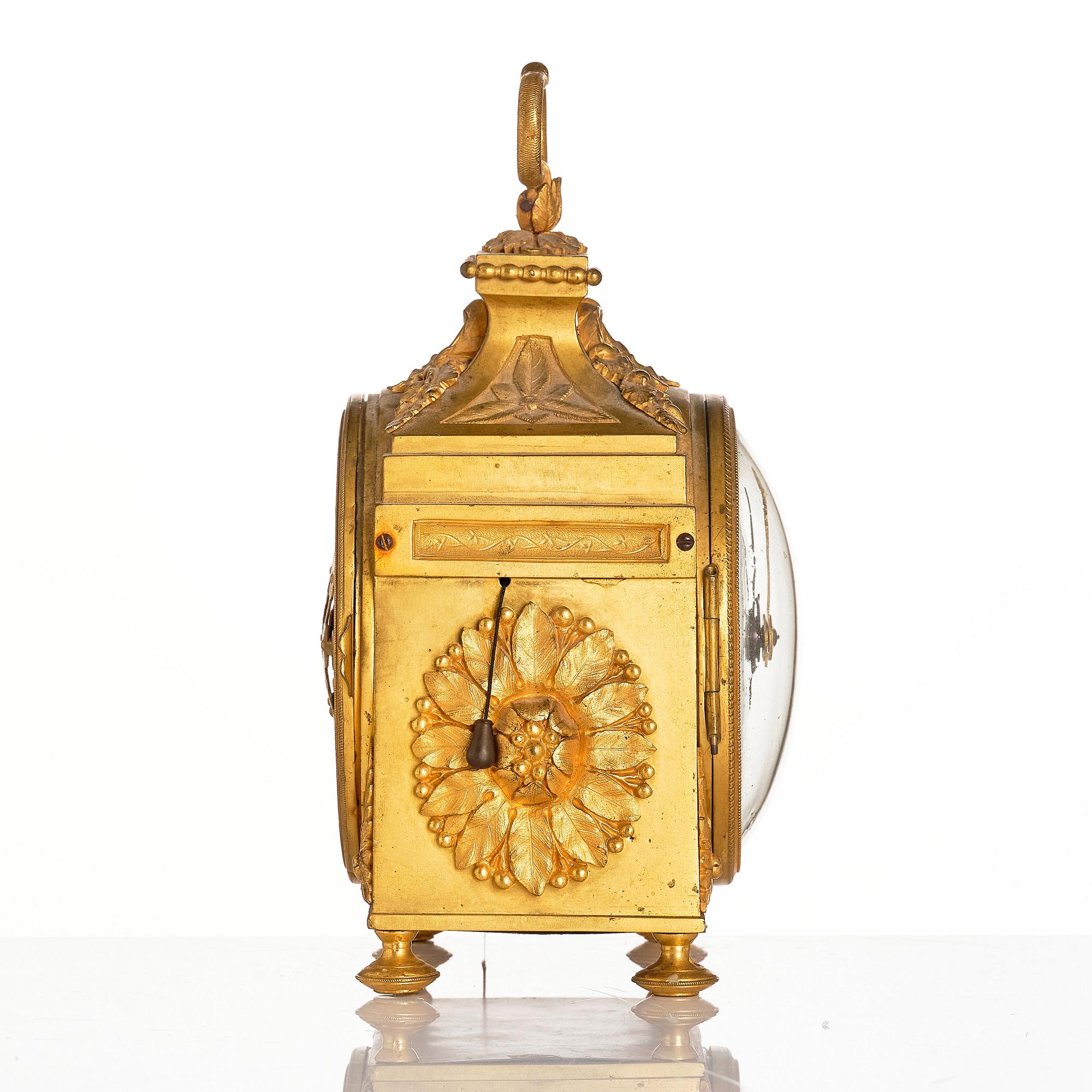 A Swiss ormolu 'pendule d'officer' with alarm by  Robert & Courvoisier (Chaux-de-Fonds, active 1781-1811).