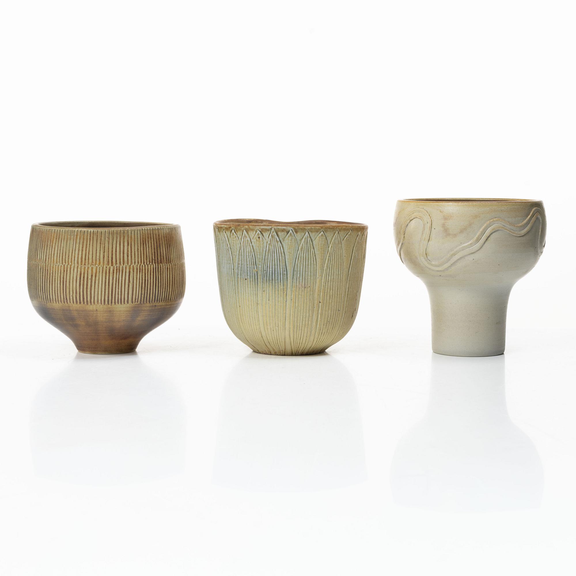 Edgar Böckman, a vase, a pot and a bowl.