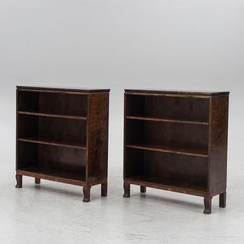 Bookcases, a pair, functionalist, 1920s/30s.