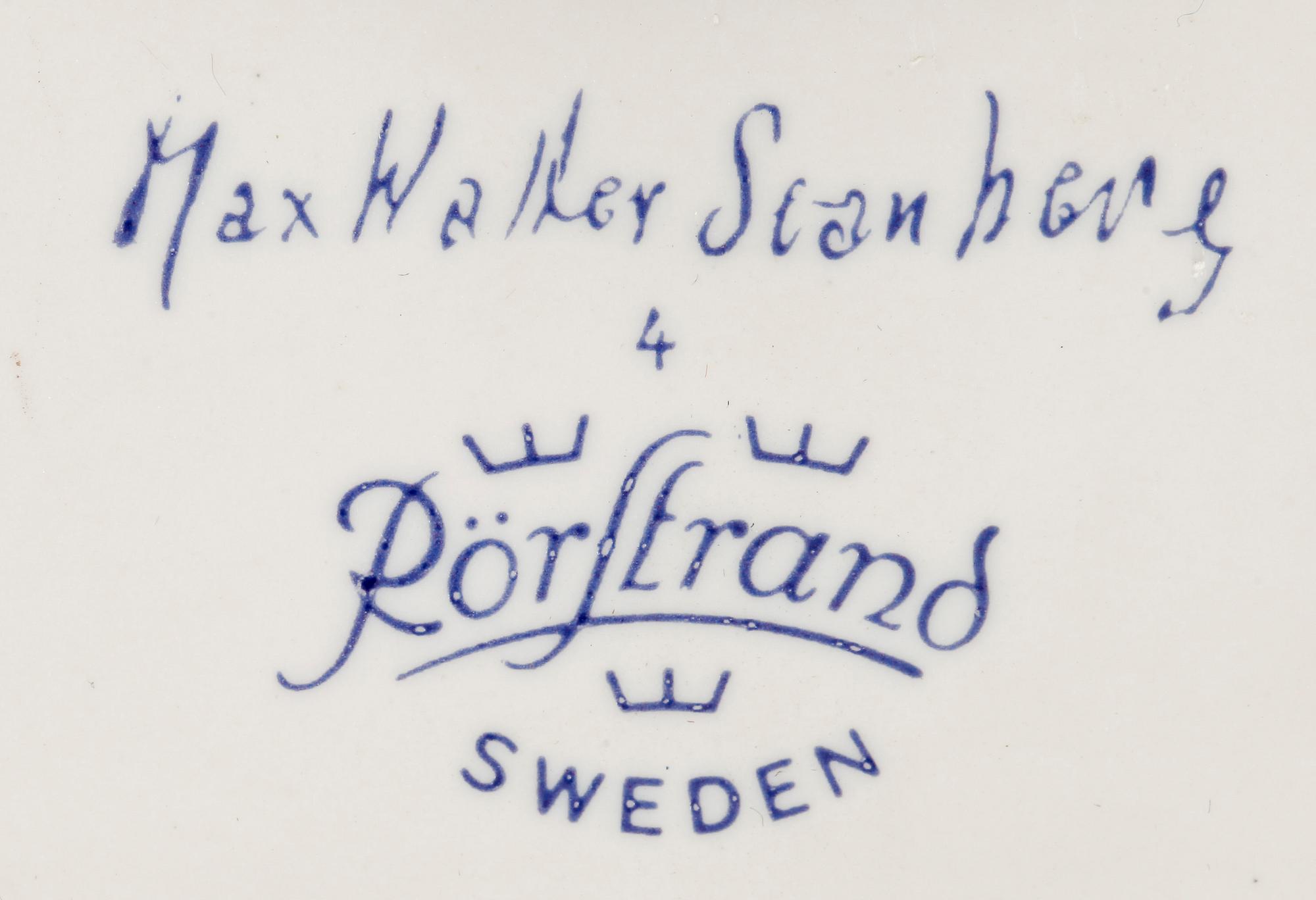 VÄGGPLAKETTER, porslin, 2 st, Max Walter Svanberg, Rörstrand.