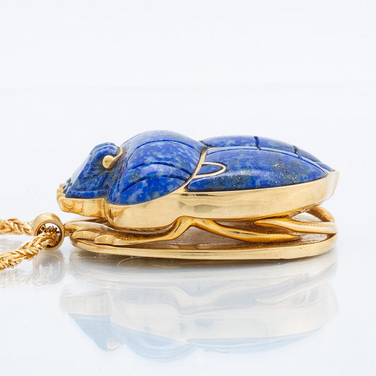 Necklace 18K gold and Lapis Lazuli, Franklin Mint, 331/1000 second half of the 20th century.