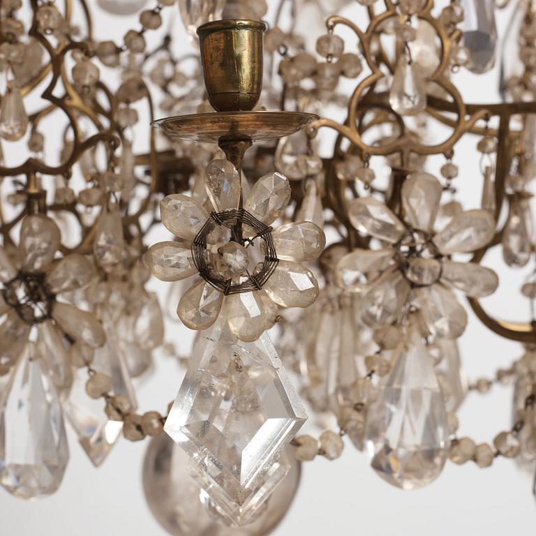 A Baroque-style late 19th century six-light chandelier.