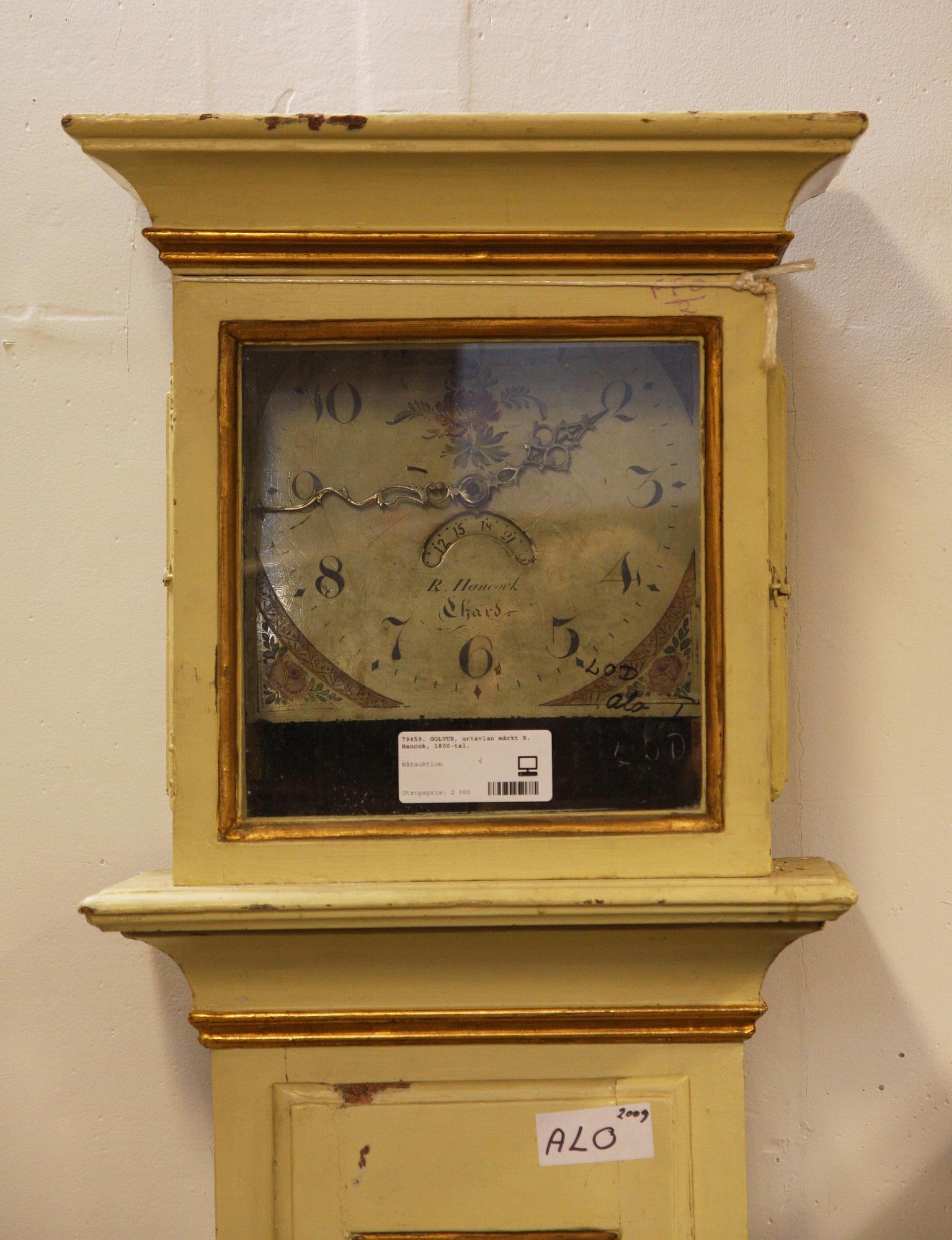 GOLVUR, urtavlan märkt R. Hancok, 1800-tal.