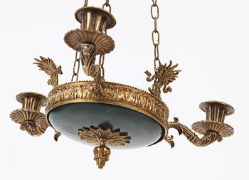 AMPLAR, ett par, empirestil, 1900-talets första hälft. Stämplade Stadsmissionens Industrihem, Stockholm. H 58.