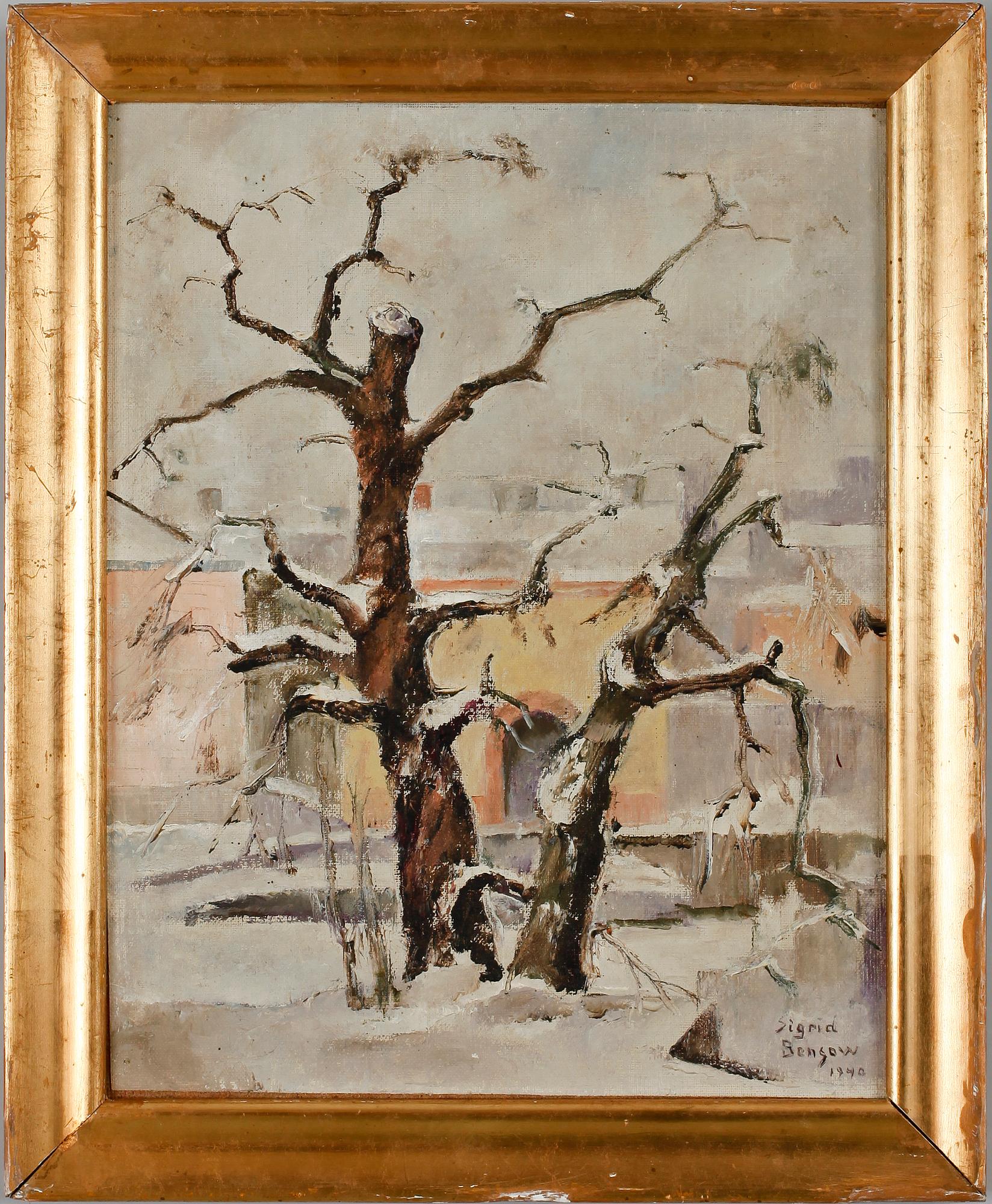SIGRID BENSOW, olja på pannå, sign och dat 1940.