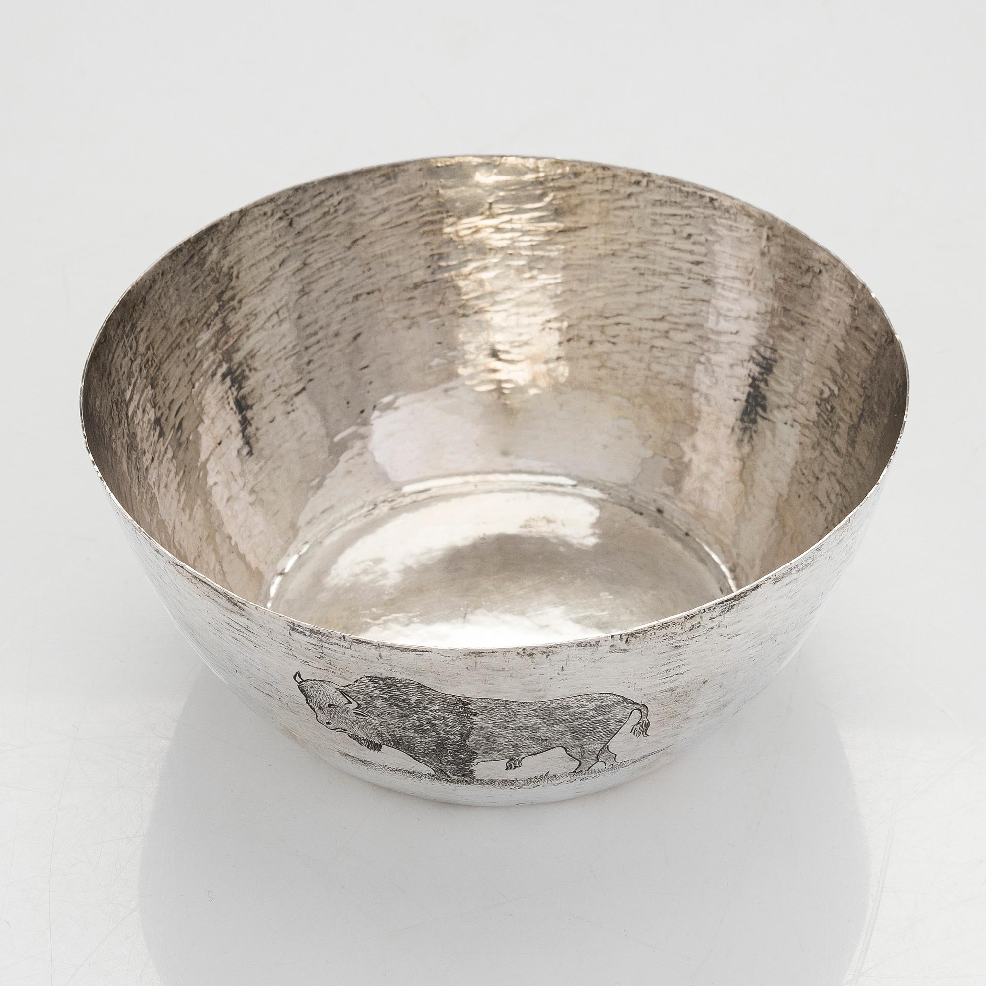 Tapio Wirkkala, skål, silver, Kultakeskus, Tavastehus 1965.