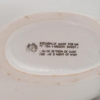 Lisa Larson, figuriner, 3 st, stengods, för NK, Nordiska Kompaniet i samarbete med WWF, Gustavsberg.